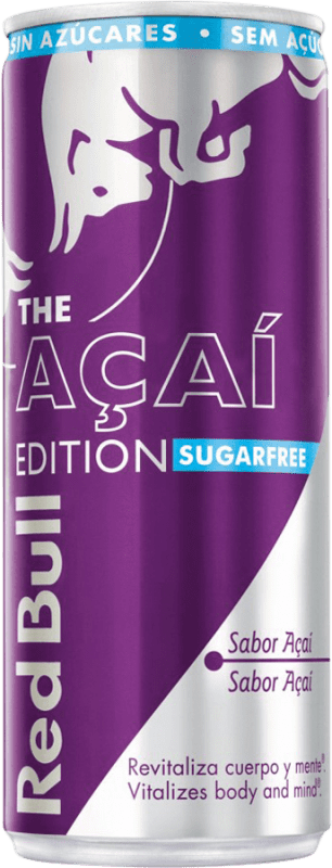 Free Shipping | 12 units box Soft Drinks & Mixers Red Bull Energy Drink Acai Spain Can 33 cl