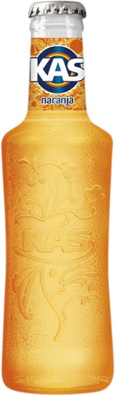 Envio grátis | Caixa de 24 unidades Refrigerantes Kas Espanha Garrafinha 20 cl Vidro RET Naranja — Laranja