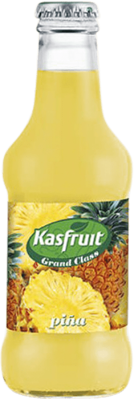 37,95 € Free Shipping | 24 units box Soft Drinks Kas Kasfruit Small Bottle 20 cl Piña — Pineapple