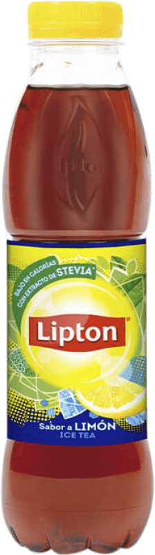 Kostenloser Versand | 12 Einheiten Box Getränke und Mixer Lipton Te Limón PET Spanien Medium Flasche 50 cl