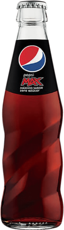 Envio grátis | Caixa de 24 unidades Refrescos e Mixers Pepsi Max Zero Vidrio RET Espanha Garrafa Pequena 20 cl