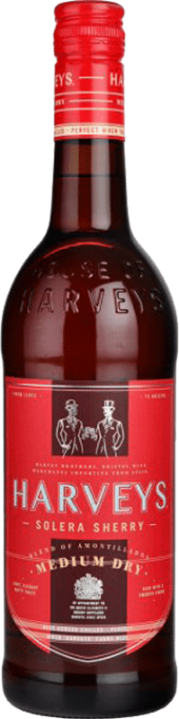 Free Shipping | Fortified wine Harvey's Medium Dry Semi-Dry Semi-Sweet D.O. Jerez-Xérès-Sherry Andalusia Spain Palomino Fino Medium Bottle 50 cl