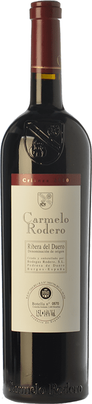 61,95 € | 红酒 Carmelo Rodero 岁 D.O. Ribera del Duero 卡斯蒂利亚莱昂 西班牙 Tempranillo, Cabernet Sauvignon 瓶子 Magnum 1,5 L