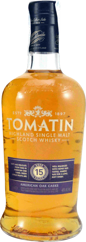 Kostenloser Versand | Whiskey Single Malt Tomatin American Oak Casks Großbritannien 15 Jahre 70 cl