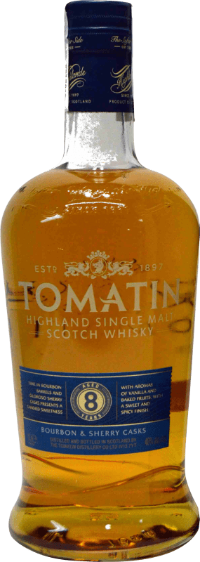 41,95 € | Whisky Single Malt Tomatin 8 Bourbon & Sherry Casks United Kingdom Bottle 1 L