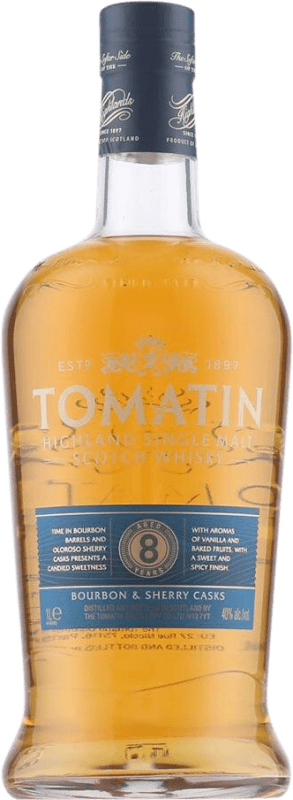 送料無料 | ウイスキーシングルモルト Tomatin 8 Bourbon & Sherry Casks イギリス 1 L