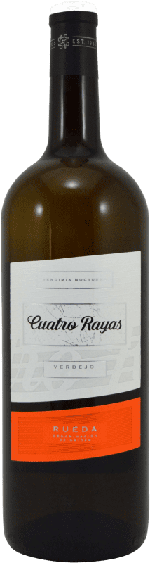 Envío gratis | Vino Blanco Cuatro Rayas D.O. Rueda Castilla y León España Verdejo Botella Magnum 1,5 L