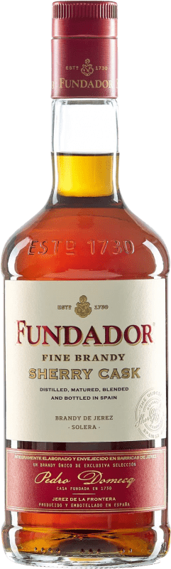 Envio grátis | Brandy Conhaque Pedro Domecq Fundador Sherry Cask D.O. Jerez-Xérès-Sherry Andaluzia Espanha 70 cl