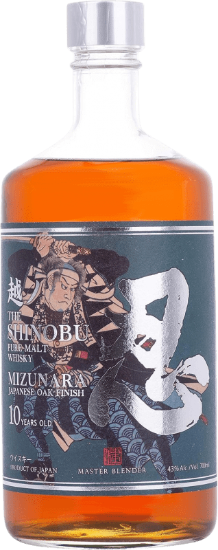 Envoi gratuit | Single Malt Whisky Shinobu Mizunara Japon 10 Ans 70 cl