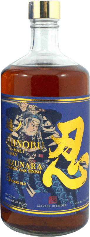 234,95 € Free Shipping | Whisky Single Malt Shinobu Distillery Shinobu Mizunara Pure Malt Japan 15 Years Bottle 70 cl