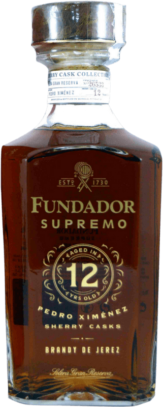 48,95 € | Brandy Conhaque Pedro Domecq Fundador Supremo D.O. Jerez-Xérès-Sherry Espanha 12 Anos 70 cl
