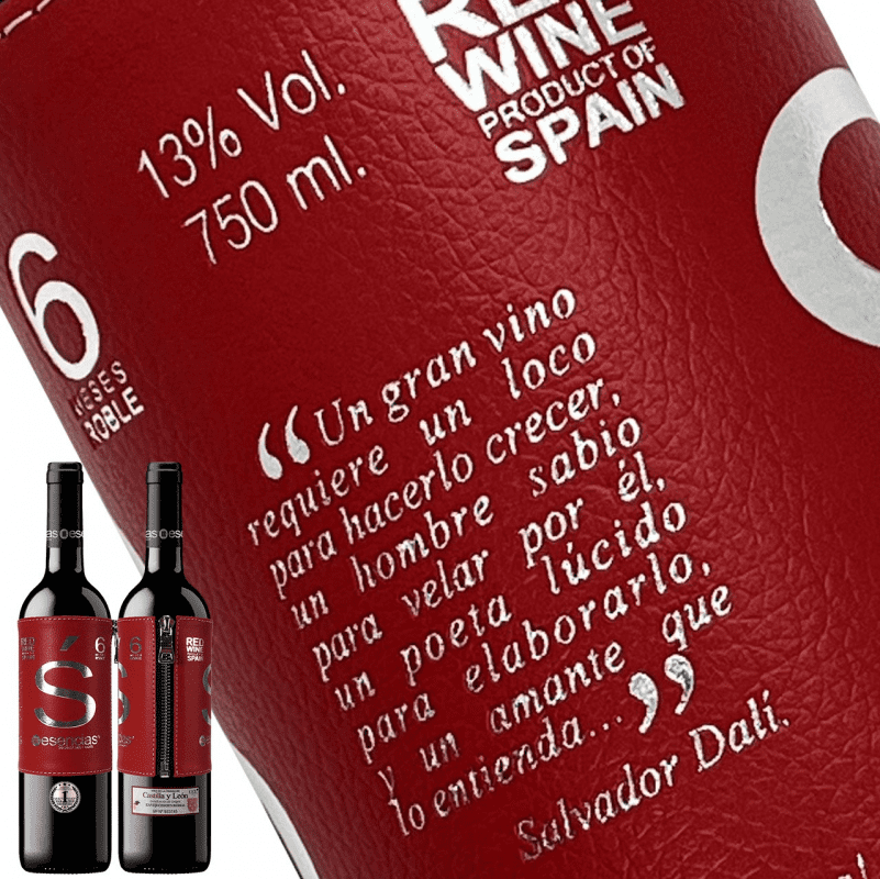59,95 € | Rotwein Esencias Estuche Maletín de LUJO con 2 Exclusivos Vinos Etiqueta de Cuero y Set de 4 Accesorios Limitierte Edition, Premium Crianza — Kurze Fassreifung I.G.P. Vino de la Tierra de Castilla y León Kastilien und León Spanien Tempranillo 75 cl