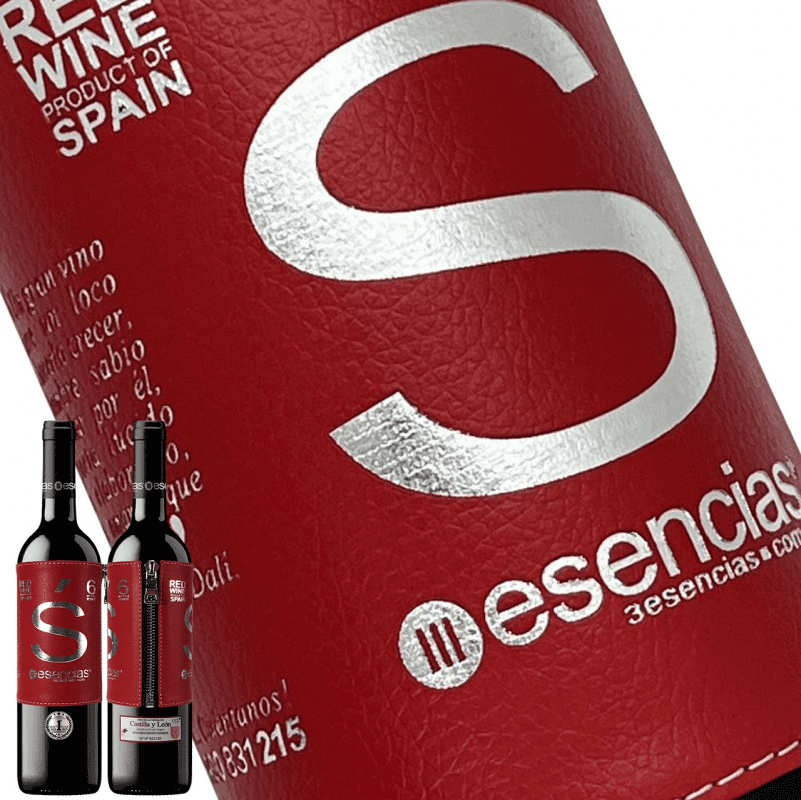 59,95 € | Rotwein Esencias Estuche Maletín de LUJO con 2 Exclusivos Vinos Etiqueta de Cuero y Set de 4 Accesorios Limitierte Edition, Premium Crianza — Kurze Fassreifung I.G.P. Vino de la Tierra de Castilla y León Kastilien und León Spanien Tempranillo 75 cl