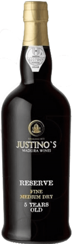 Kostenloser Versand | Verstärkter Wein Justino's Madeira Fine Medium Dry I.G. Madeira Portugal Negramoll 5 Jahre 75 cl