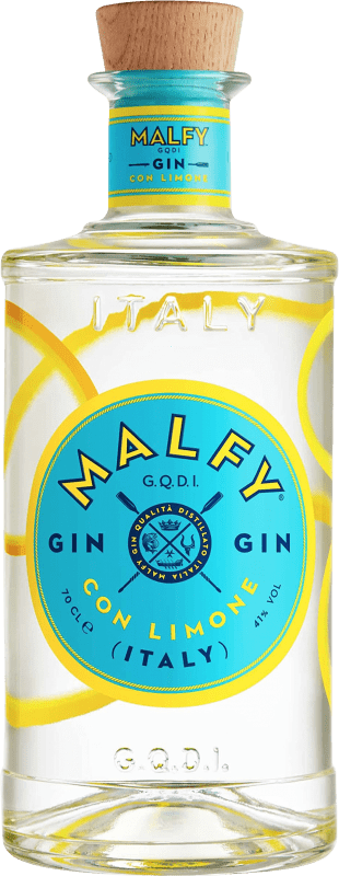 Envio grátis | Gin Malfy Gin Limone Itália Garrafa Miniatura 5 cl