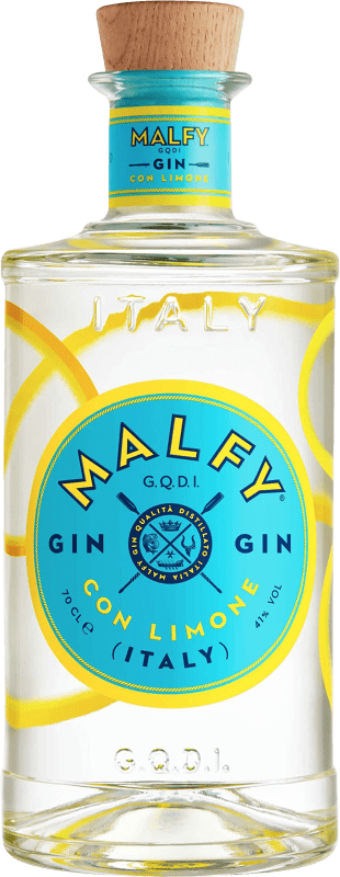 5,95 € Envío gratis | Ginebra Gin Malfy Botellín Miniatura 5 cl Limone — Limón