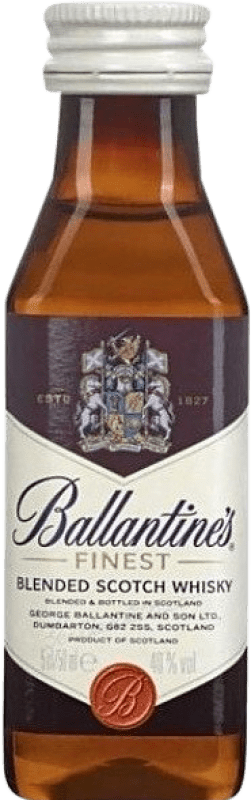 Free Shipping | 12 units box Whisky Blended Ballantine's United Kingdom Miniature Bottle 5 cl