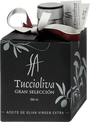 Envio grátis | Azeite de Oliva Tuccioliva Mystic Black — Edição Preta, Seleção, AOVE Virgem Extra Jaén Espanha Garrafinha 25 cl