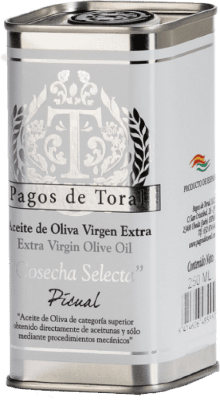 94,95 € | Caja de 25 unidades Aceite de Oliva Pagos de Toral Cosecha Temprana, AOVE Virgen Extra Jaén España Picual Eco — Ecológico Lata 25 cl