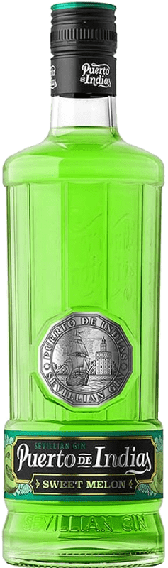 4,95 € Free Shipping | Genever Gin Puerto de Indias Miniature Bottle 5 cl Melón — Melon