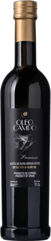 Kostenloser Versand | Olivenöl Oleocampo Black — Edition Schwarz, Premium, E-NOL Extra Nativ Andalusien Spanien Picual Medium-Flasche 50 cl Glas