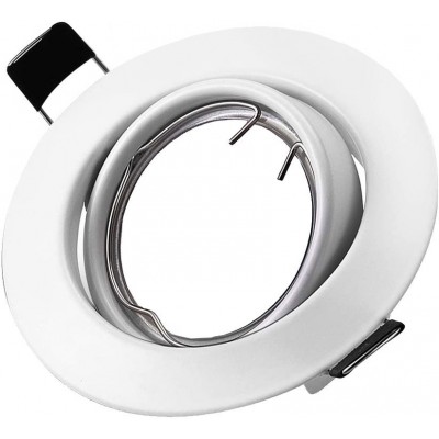 Inneneinbauleuchte Runde Gestalten Ø 8 cm. Einbau, verstellbar und neigbar. Ring für Halogen- oder LED-Lampe Küche, empfangshalle und bad. Aluminium. Weiß Farbe