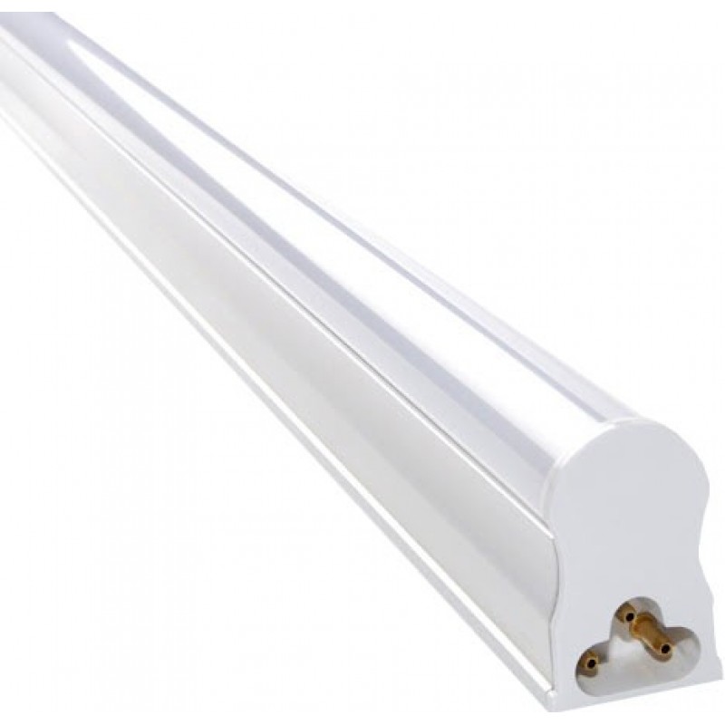 9,95 € Free Shipping | LED tube 4W T5 LED 6000K Cold light. Ø 2 cm. LED tube kit + bracket + installation accessories. Integrated Driver Kitchen, warehouse and hall. Aluminum and Polycarbonate. White and silver Color