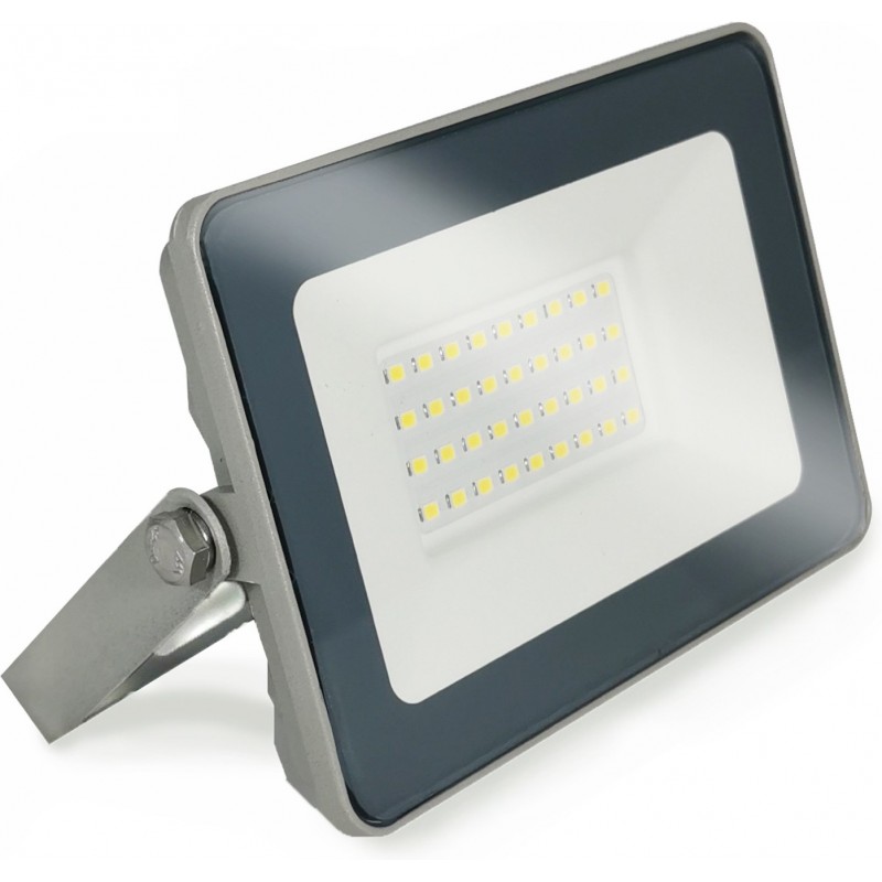 3,95 € Envio grátis | Holofote externo 10W 4500K Luz neutra. 16×11 cm. PROLINE Alto brilho. EPISTAR 5730 SMD LED Chip Alumínio e vidro temperado. Cor cinza