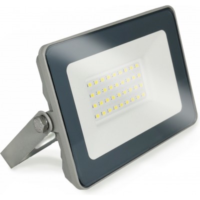 3,95 € Free Shipping | Flood and spotlight 10W 6000K Cold light. Rectangular Shape 16×11 cm. PROLINE High brightness. EPISTAR 5730 SMD LED Chip Terrace and garden. Aluminum and tempered glass. Gray Color