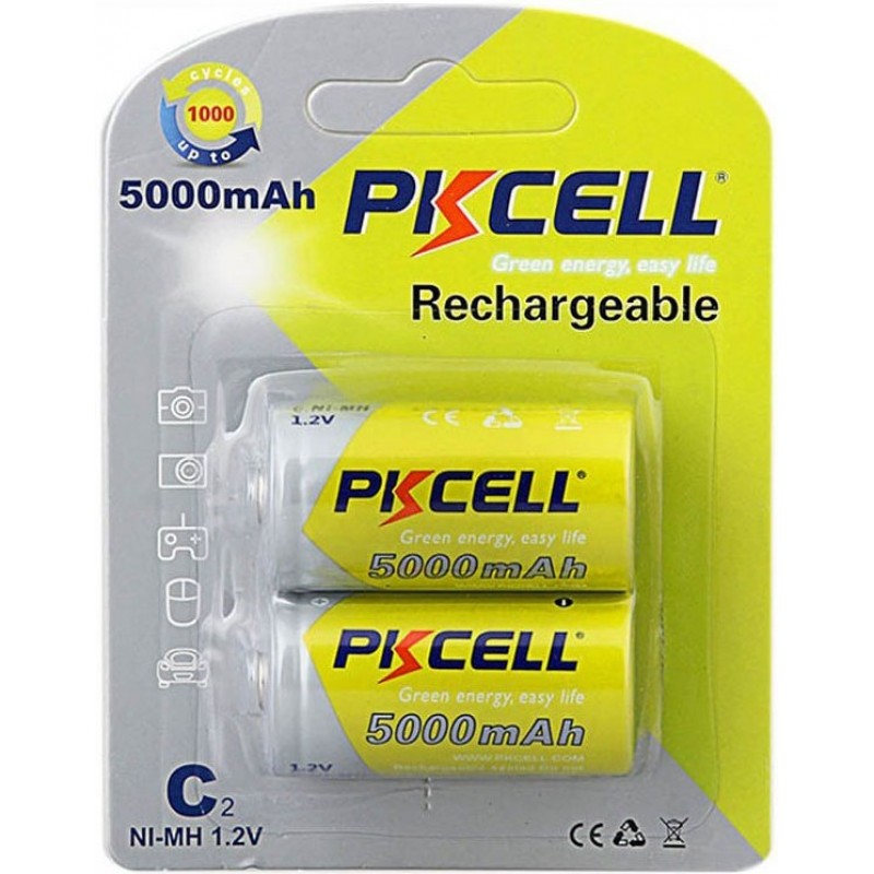 26,95 € Free Shipping | 2 units box Batteries PKCell PK2081 C (LR14) 1.2V Rechargeable battery. Delivered in Blister × 2 units