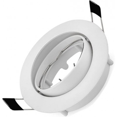 Recessed lighting Ø 9 cm. Recessed, adjustable and tiltable Ring for halogen or LED bulb Aluminum. White Color