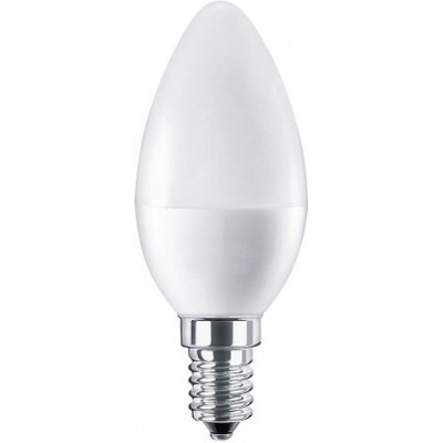 Caixa de 5 unidades Lâmpada LED 4W E14 LED 6000K Luz fria. 10×4 cm. Lâmpada de vela LED. Chip EPISTAR SMD LED. Filamento C35. Claridade alta Alumínio e Policarbonato. Cor branco