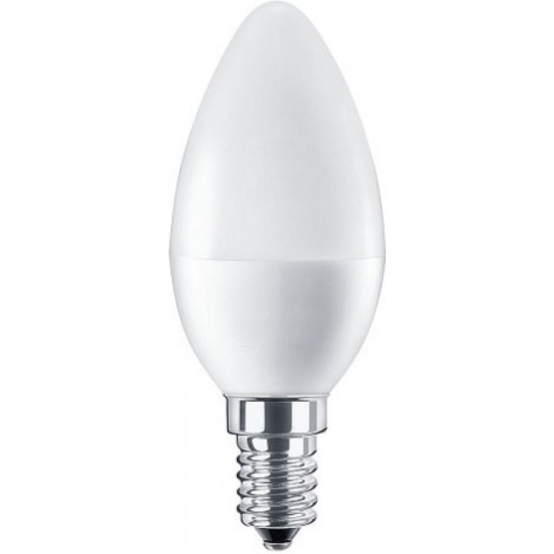 7,95 € Free Shipping | 5 units box LED light bulb 4W E14 LED 6000K Cold light. 10×4 cm. LED candle bulb. EPISTAR SMD LED Chip. C35 filament. High brightness Aluminum and Polycarbonate. White Color