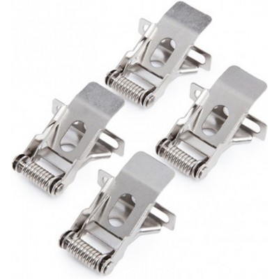3,95 € Free Shipping | 4 units box Lighting fixtures Recessed fixing clips kit for LED panel Office, work zone and warehouse. Steel. Plated chrome Color