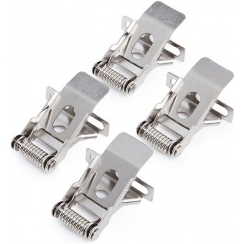 2,95 € Free Shipping | 4 units box LED panel LED Recessed fixing clips kit for LED panel Office, work zone and warehouse. Steel. Plated chrome Color