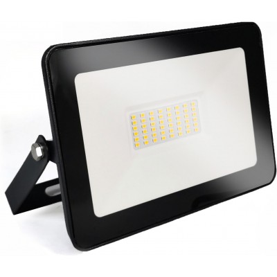 11,95 € Envio grátis | Holofote externo 50W 6000K Luz fria. 21×16 cm. Chip EPISTAR LED SMD IPAD. Claridade alta. Extra plano Alumínio fundido e vidro temperado. Cor preto