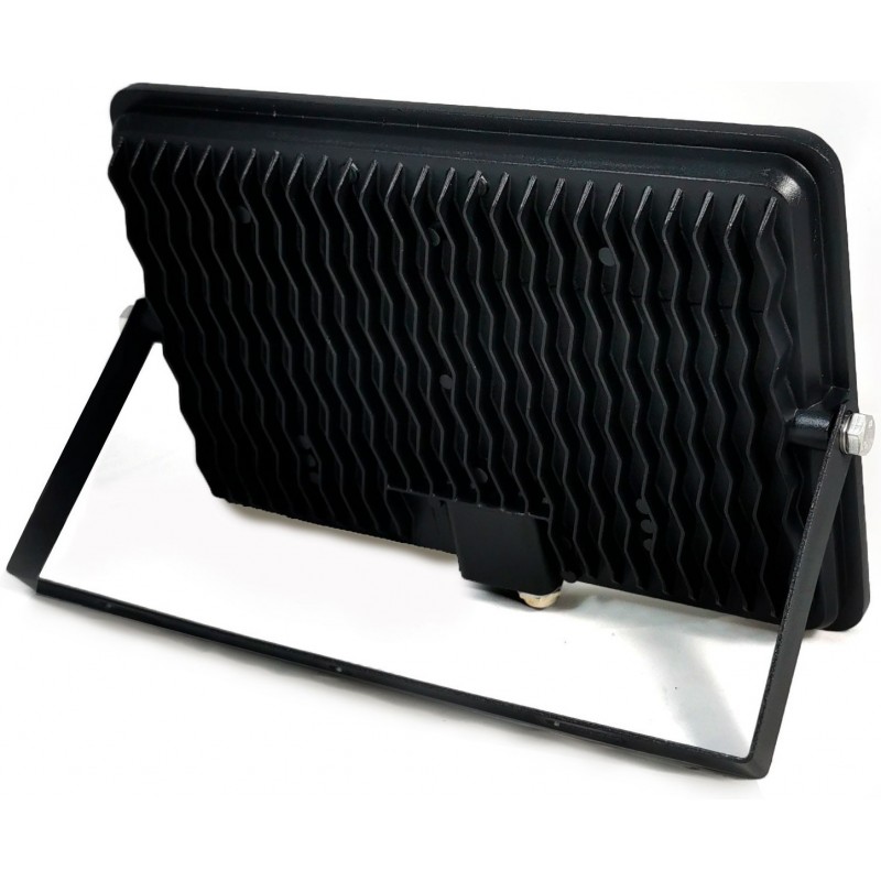 18,95 € Free Shipping | Flood and spotlight 100W 2700K Very warm light. Rectangular Shape 30×22 cm. EPISTAR LED SMD IPAD Chip. High brightness. Extra flat Terrace, garden and warehouse. Cast aluminum and tempered glass. Black Color