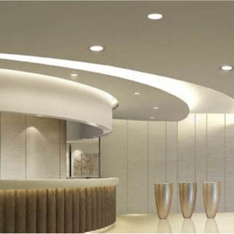 9,95 € Free Shipping | Recessed lighting NB2142 5W 4500K Neutral light. Round Shape Ø 10 cm. Compact, recessed, isolated, adjustable and tiltable Ring + LED bulb + class 2 lamp holder (Clip-On) Kitchen, lobby and bathroom. Aluminum. White Color