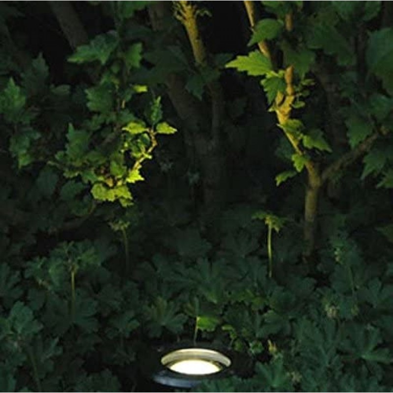 11,95 € Free Shipping | Luminous beacon 5W 2700K Very warm light. Round Shape Ø 11 cm. Recessed floor spotlight + LED bulb Terrace and garden. 304 stainless steel. Stainless steel Color