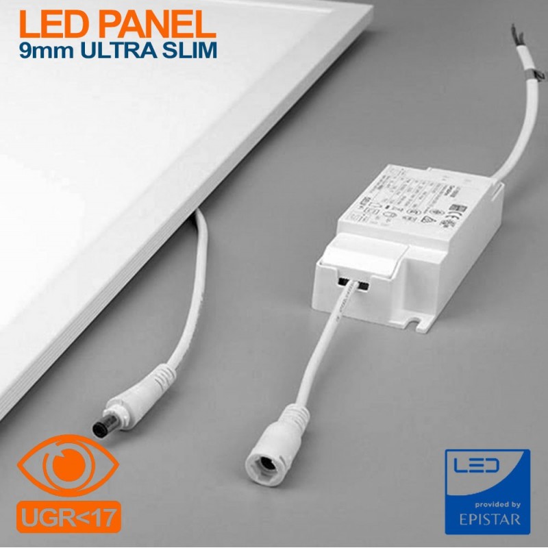 189,95 € Free Shipping | 6 units box LED panel 40W LED 6000K Cold light. Square Shape 60×60 cm. Adjustable intensity. EPISTAR SMD LED chip. UGR-17. High brightness. Slimline Extra-flat LED Panel. LED Driver included Office, work zone and warehouse. Pmma and lacquered aluminum. White Color