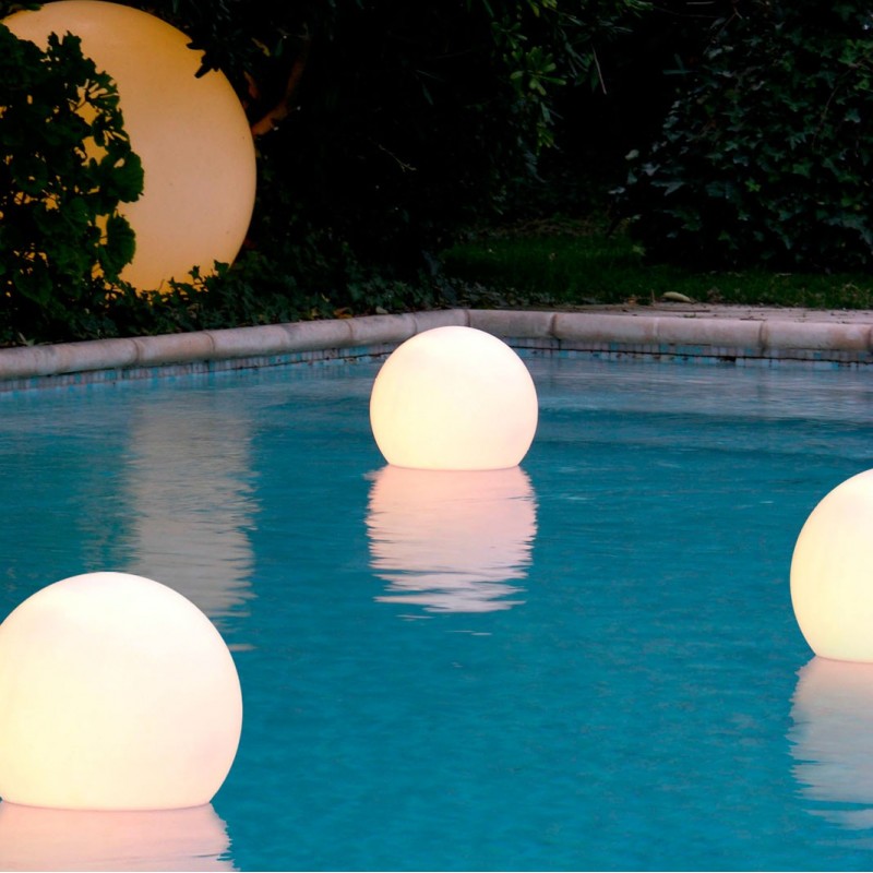 89,95 € Free Shipping | Furniture with lighting LED RGBW Spherical Shape Ø 60 cm. Wireless RGB multicolor LED light ball. Remote control. Rechargeable. 48 integrated LEDs Terrace, garden and facilities. Polyethylene