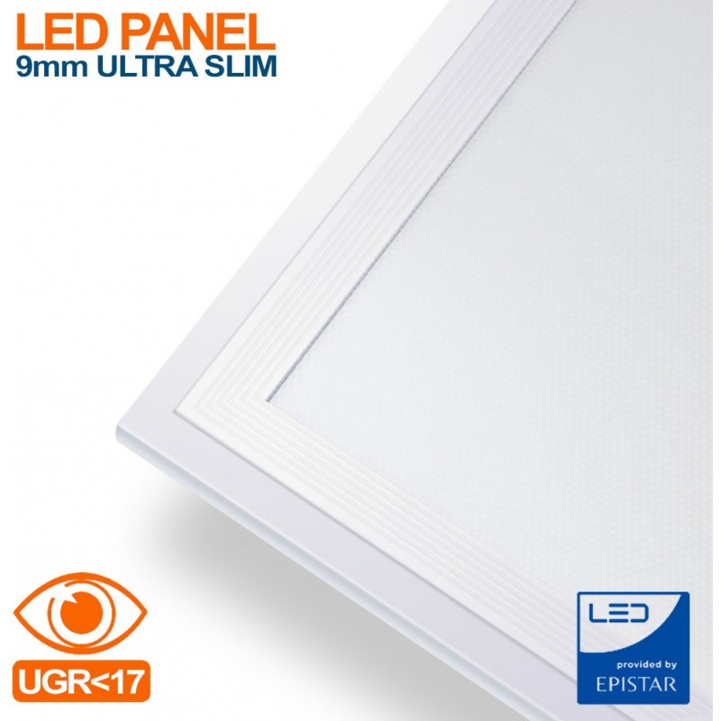 208,95 € Free Shipping | 6 units box LED panel 40W LED 4000K Neutral light. Rectangular Shape 120×30 cm. Full kit. Slimline Extra-flat LED Panel + Driver + Suspension Cables Office, work zone and warehouse. Pmma and lacquered aluminum. White Color