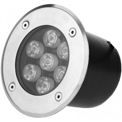 38,95 € Envío gratis | Baliza luminosa 7W 6000K Luz fría. Ø 12 cm. Foco empotrable de suelo. Impermeable. 7 LED integrados Acero inoxidable. Color acero inoxidable