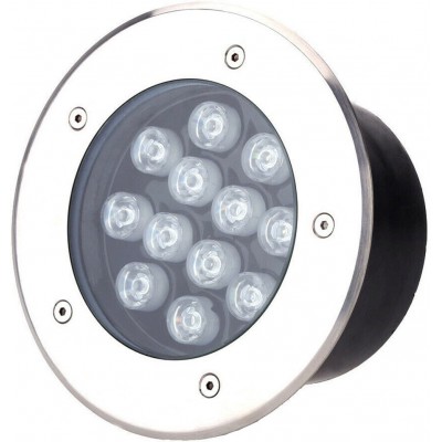 65,95 € Free Shipping | In-Ground lighting 12W 2700K Very warm light. Round Shape Ø 23 cm. Recessed floor spotlight. Waterproof. 12 integrated LEDs Terrace and garden. Stainless steel. Stainless steel Color