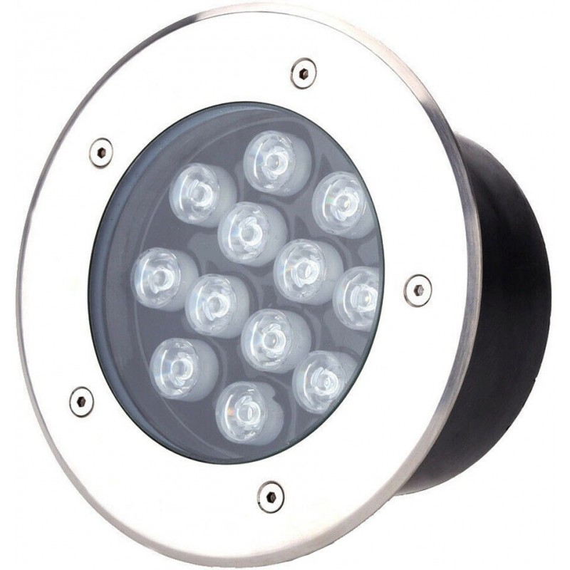 66,95 € Spedizione Gratuita | Faro luminoso 12W 2700K Luce molto calda. Ø 23 cm. Faretto da incasso a pavimento. Impermeabile. 12 LED integrati Acciaio inossidabile. Colore acciaio inossidabile