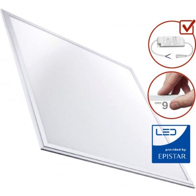 19,95 € Envio grátis | Painel de LED 40W LED 4000K Luz neutra. 60×60 cm. Chip EPISTAR SMD LED. UGR-17. Claridade alta. Painel LED extra-plano Slimline. LED Driver incluído Pmma e alumínio lacado. Cor branco