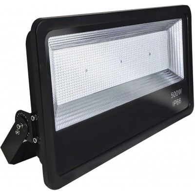 Flood and spotlight NB2071 500W 6000K Cold light. Rectangular Shape 67×38 cm. High power industrial lighting. IP66. High brightness. EPISTAR SMD LED Chip Warehouse, public space and facilities. Cast aluminum and tempered glass. Black Color
