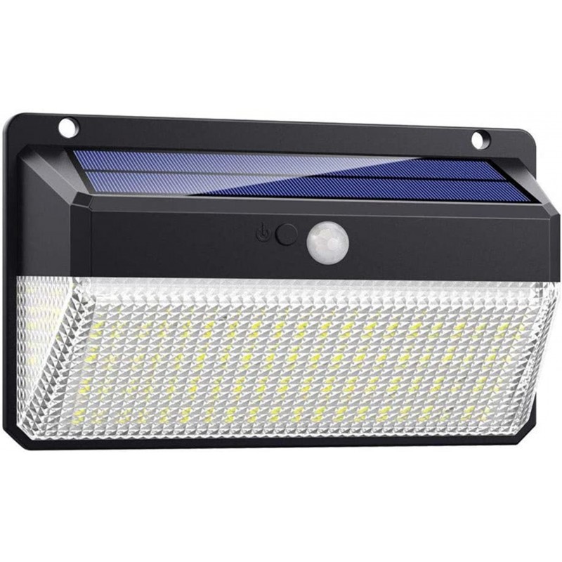 23,95 € Free Shipping | Luminous beacon 6000K Cold light. Rectangular Shape 17×11 cm. Solar recharge. Motion Detector. 228 LED Terrace and garden. ABS and Polycarbonate. Black Color