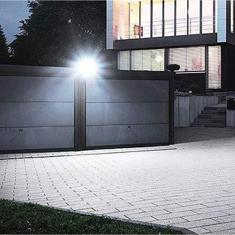 21,95 € Free Shipping | Luminous beacon 6000K Cold light. Rectangular Shape 17×11 cm. Solar recharge. Motion Detector. 228 LED Terrace and garden. Abs and polycarbonate. Black Color