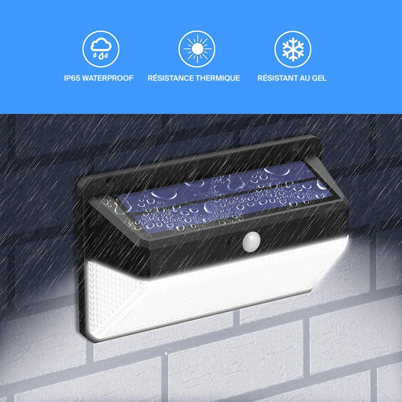 21,95 € Free Shipping | Luminous beacon 6000K Cold light. Rectangular Shape 17×11 cm. Solar recharge. Motion Detector. 228 LED Terrace and garden. Abs and polycarbonate. Black Color